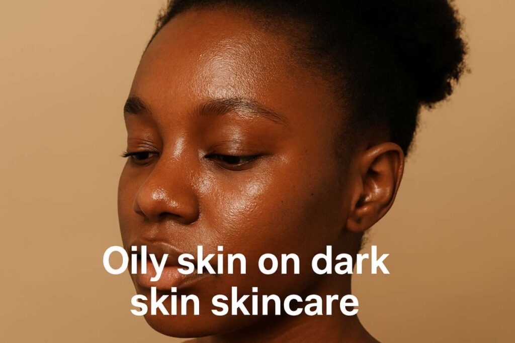 Oily skin on dark skin